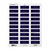 Navy Blue en Gold Modern Elegant Etiket (Full Sheet)