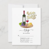 Navy Blue en Gold  Peacock RSVP Kaartje (Voorkant)