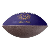 Navy Blue en Gold Personalized Monogram Name American Football (Gedraaid 90)