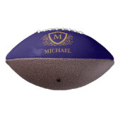 Navy Blue en Gold Personalized Monogram Name American Football (Gedraaid 270)