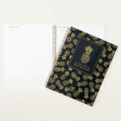 Navy Blue en Gold Pineapple | Gepersonaliseerd Planner (Display)