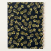 Navy Blue en Gold Pineapple | Gepersonaliseerd Planner (Achterkant)