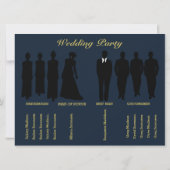 Navy Blue en Gold Polka Dots Wedding Party Kaart (Achterkant)