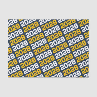 Navy Blue en Gold Repeating Class Year Afstuderen Tissuepapier