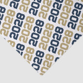 Navy Blue en Gold Repeating Class Year Afstuderen Tissuepapier (Detail)