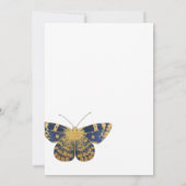 Navy Blue en Gold  Roos Quinceañera Kaart (Achterkant)