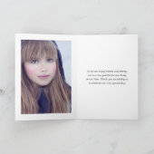 Navy Blue en Gold  Rozen Foto Bedankkaart (Binnen)