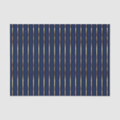 Navy Blue en Gold Stripes Tissuepapier (Voorkant)