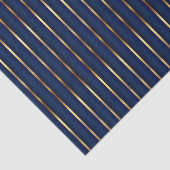 Navy Blue en Gold Stripes Tissuepapier (Detail)