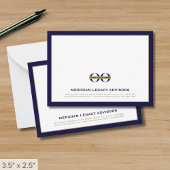 Navy Blue en Gold visitekaartjes met Logo Notitiekaartje