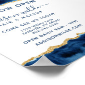 Navy Blue en Gold Waterverf Business Poster (Hoek)