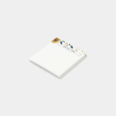 Navy Blue en Gold Waterverf Flowers  Post-it® Notes (Schuin)