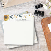 Navy Blue en Gold Waterverf Flowers  Post-it® Notes