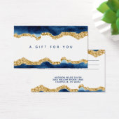 Navy Blue- en Gold-Waterverf-kaartje Visitekaartje (Bureau)