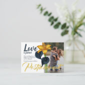 Navy Blue en Gold Wedding Postponement Advieskaart (Staand voorkant)