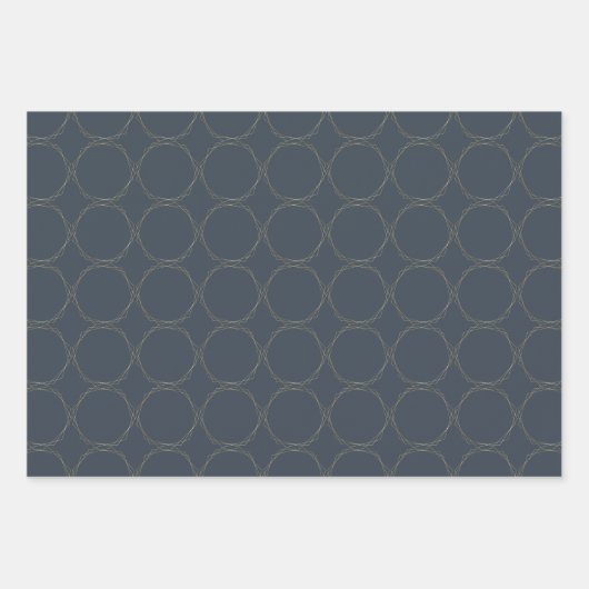 Navy Blue en Gold Wrapping Paper (Voorkant 2)