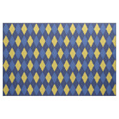 Navy Blue en Gold Yellow Argyle Pattern Stof (Fat Quarter)