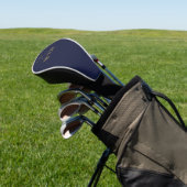Navy Blue En Goud Op Maat Gemaakte Monogram Golfcl Golfheadcover (Insitu)
