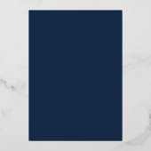 Navy blue en gouden geometrische bruiloft folie uitnodiging (Achterkant)