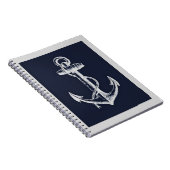 Navy Blue en Gray Anchor Notitieboek (Rechterzijde)