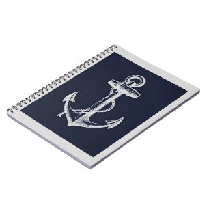 Navy Blue en Gray Anchor Notitieboek
