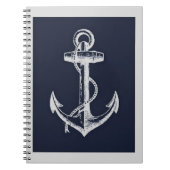Navy Blue en Gray Anchor Notitieboek (Voorkant)