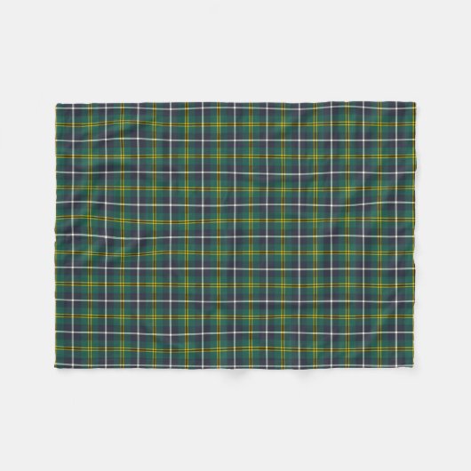 Navy Blue en Green Clan Turnbull Hunting Tartan Fleece Deken (Voorkant (Horizontaal))