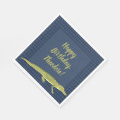 Navy Blue en Green Mannen Alligator Birthday Party Servet (Hoek)