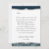 Navy Blue en Green Nautical Wedding Bedankt kaarte (Achterkant)