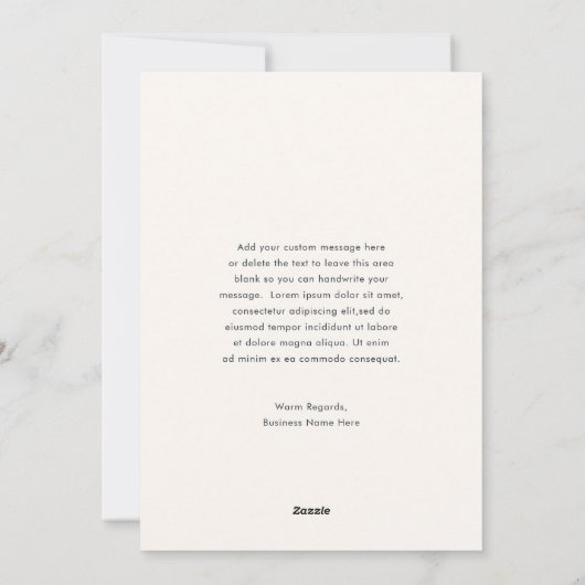 Navy Blue en Green Plaid Zakelijke Kerstmis Feestdagenkaart (Achterkant)