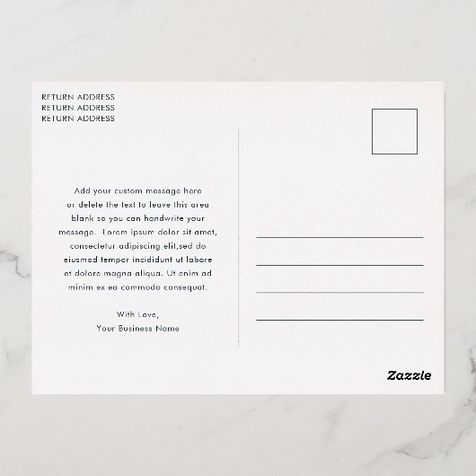 Navy Blue en Green Plaid Zakelijke Kerstmis Folie Feestdagen Briefkaart (Achterkant)