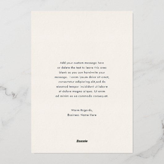 Navy Blue en Green Plaid Zakelijke Kerstmis Folie Feestdagenkaart (Achterkant)