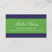 Navy Blue en Green Schattigee moderne Polka Dots Visitekaartje (Voorkant)