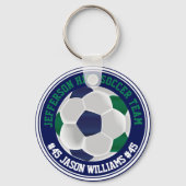 Navy Blue en Green Soccer ⚽ Sleutelhanger (Voorkant)