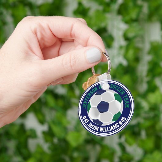 Navy Blue en Green Soccer ⚽ Sleutelhanger (Hand)
