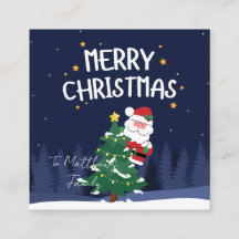 Navy Blue en Green Tree Santa Merry Kerstmis