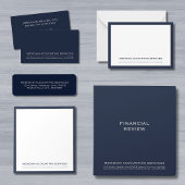 Navy Blue en Grey Business Note Kaart Notitiekaartje