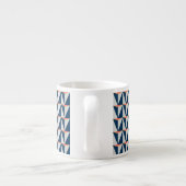 Navy Blue en Grey Geometric Espresso Kop (Achterkant)
