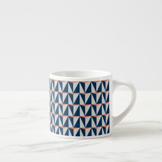 Navy Blue en Grey Geometric Espresso Kop (Rechts)