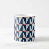 Navy Blue en Grey Geometric Koffiemok (Center)