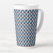 Navy Blue en Grey Geometric Latte Mok (Rechterhoek)