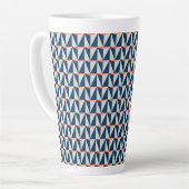 Navy Blue en Grey Geometric Latte Mok (Linkerhoek)