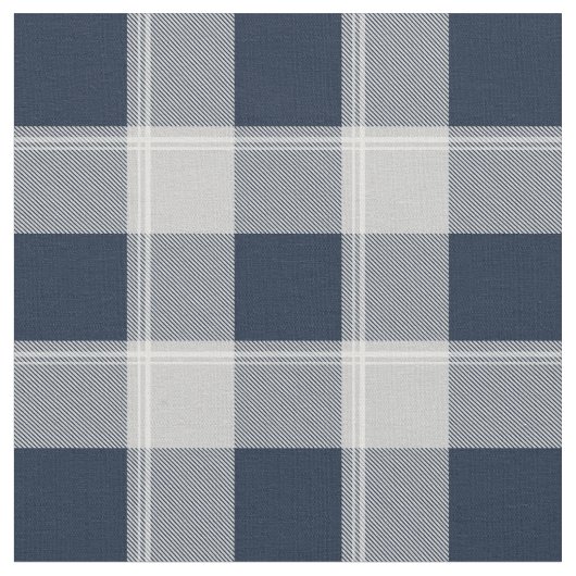 Navy Blue en Grey Lumberjack Plaid Stof (Close Up)