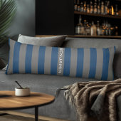 Navy Blue en Grey Rugby Stripes met aangepaste naa Lichaamskussen