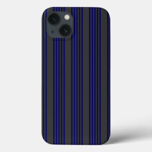 Navy blue en houtskool met vijf strepen Case-Mate iPhone case