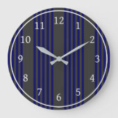 Navy blue en houtskool met vijf strepen grote klok (Voorkant)