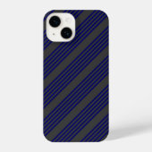 Navy blue en houtskool met vijf strepen iPhone hoesje (Achterkant)