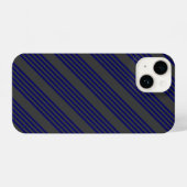 Navy blue en houtskool met vijf strepen iPhone hoesje (Achterkant horizontaal)
