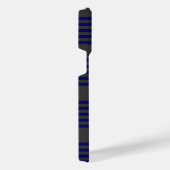 Navy blue en houtskool met vijf strepen iPhone hoesje (Rechterkant)