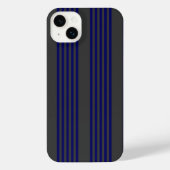Navy blue en houtskool met vijf strepen iPhone hoesje (Achterkant)